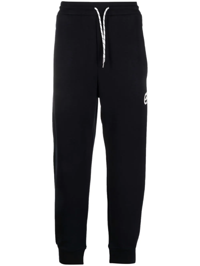 Emporio Armani Embroidered-logo Detail Track Pants In Black
