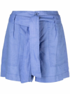 Lauren Ralph Lauren Daviana Linen Shorts In Blue