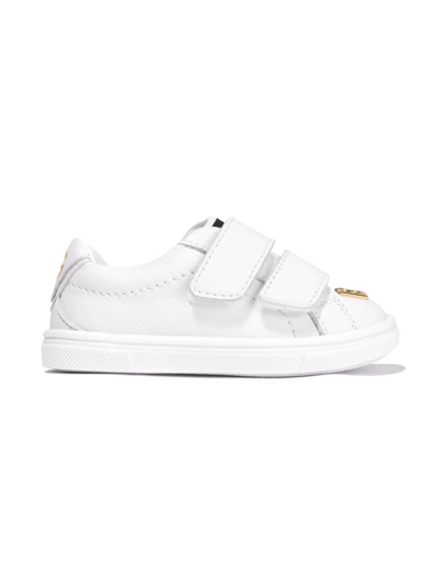 Dolce & Gabbana Kids' Touch Strap Logo Trainers In White