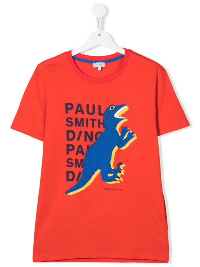 Paul Smith Junior Kids' Logo-print T-shirt In Rosso