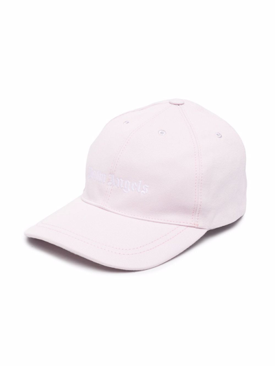 Palm Angels Kids' Logo-embroidered Baseball Cap In Pink
