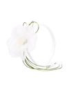 Piccola Ludo Floral Appliqué Thin Headband In White