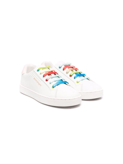 Palm Angels Kids' Palm One Low-top Leather Trainers 4-8 Years In White