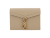 Saint Laurent Cassandre Leather Wallet On Chain In Dark Beige/nero