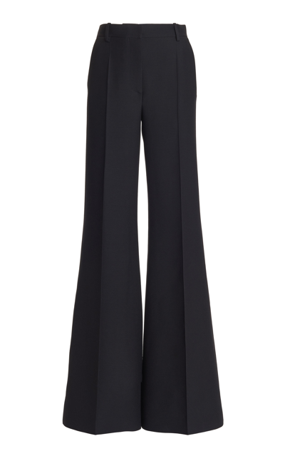 Valentino Women's Crepe Couture High-waisted Straight-leg Pants In Black,pink