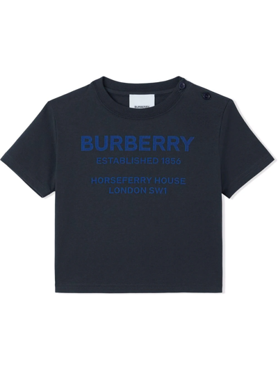Burberry Kids' Horseferry Short-sleeve T-shirt In Blue