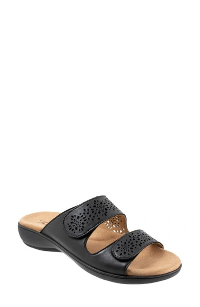 Trotters Ruthie Sandal In Black Leather