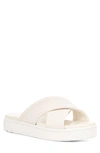 Ugg Cross-strap Leather Sandals In White