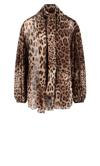 DOLCE & GABBANA ANIMAL PRINT CHIFFON SHIRT