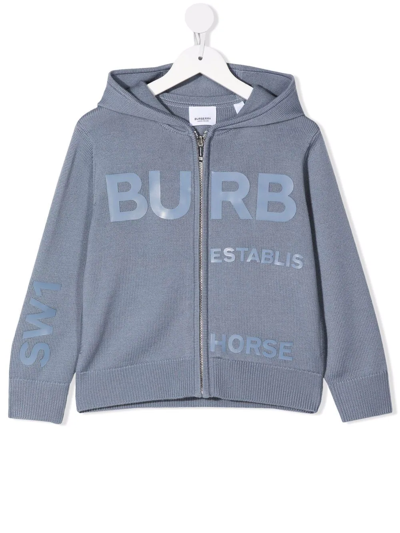 Burberry Kids' Horseferry-print Hoodie In Blue