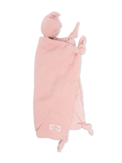 Teddy & Minou Logo-print Blanket In Pink