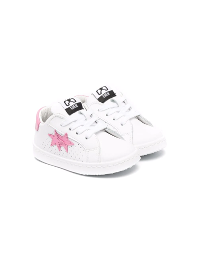 2 Star Kids' Star-patch Low-top Trainers In White