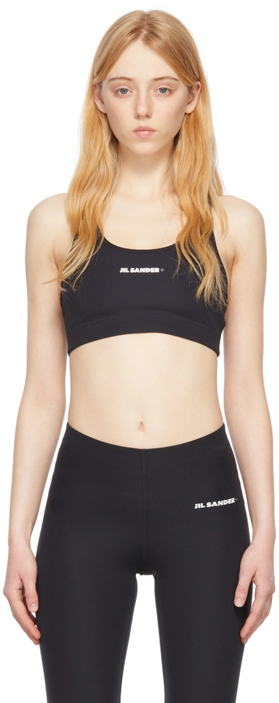 JIL SANDER BLACK NYLON SPORT BRA