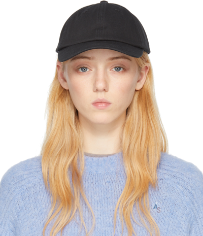 Acne Studios Carliy Embroidered Cotton-twill Baseball Cap In Black