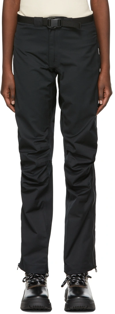Gr10k Black Polyester Trousers In Black Klopman™ Spbm
