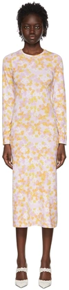 Rokh Pink Polyester Mid-length Dress In 56multifloral