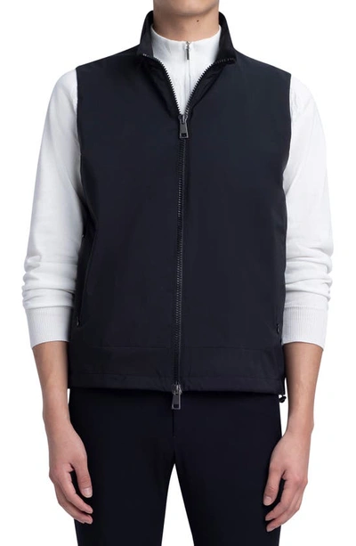 Bugatchi Men's Full-zip Water-resistant Sleeveless Vest In Black