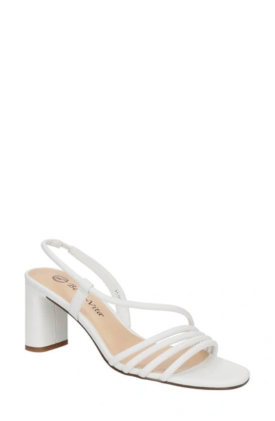 Bella Vita Zariah Womens Leather Ankle Strap Heels In White Leather