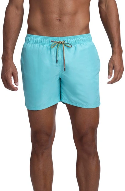 Bugatchi Solid Swim Trunks In Azure