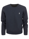Polo Ralph Lauren Double Knit Crew Neck Sweatshirt In Blue