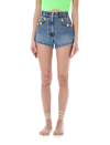 Msgm Daisy Colourful Beads Short In Blu