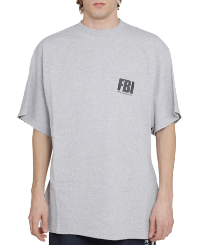 Tシャツ・カットソー *BALENCIAGA* FBI Logo Print Short Sleeve T-Shirt Gray 681314 Balenciaga Fbi Oversized T-shirt In Grey | ModeSens