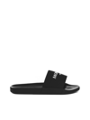Moncler Logo-embossed Pool Slides In Black