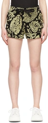 Jil Sander Black Cotton Shorts In 332 Kiwi