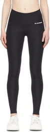 JIL SANDER BLACK NYLON SPORT LEGGINGS