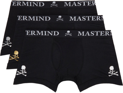 Mastermind Japan Three-pack Black Logo Boxer Briefs