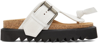 Acne Studios Off-white Leather Flat Sandals