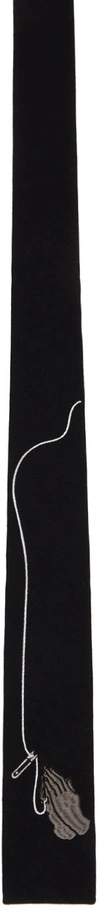 YOHJI YAMAMOTO BLACK WOOL TIE