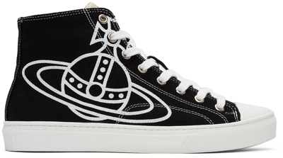 Vivienne Westwood Plimsoll High Top Eco Leather Trainers In Black