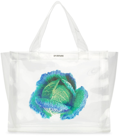 Sportmax Transparent Dakar Cabbage Tote In Clear