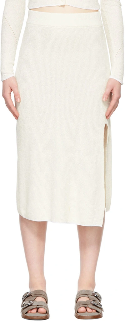 Rag & Bone Soleil Ribbed-knit Midi Skirt In White