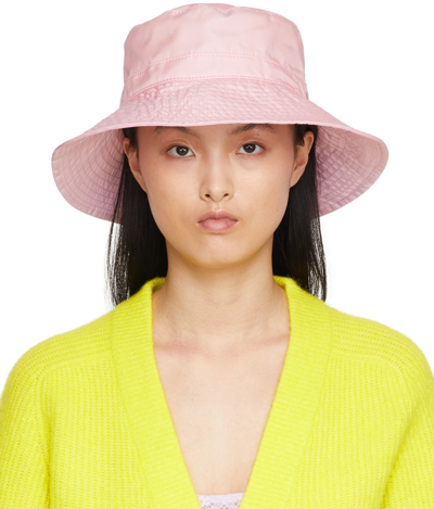 Ganni Recycled Polyester Bucket Hat In Pink Nectar | ModeSens