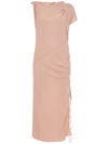 N°21 Asymmetric Midi Dress In Pink
