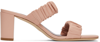 Staud Pink Frankie 50 Ruched Leather Sandals