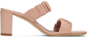 Staud Pink Frankie 50 Ruched Leather Sandals In Dark Blush