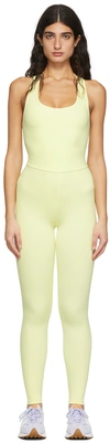 Héros Ssense Exclusive Yellow Stretch Italian Scuba Jumpsuit In Tender Yellow