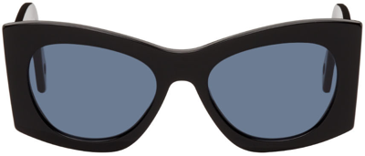 Lanvin Mother & Child Logo Acetate Butterfly Sunglasses In Black