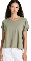 FREE PEOPLE YOU ROCK TEE WASHED ARMY