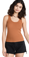 Re/done 60s Ribbed-knit Tank Top In Terracotta