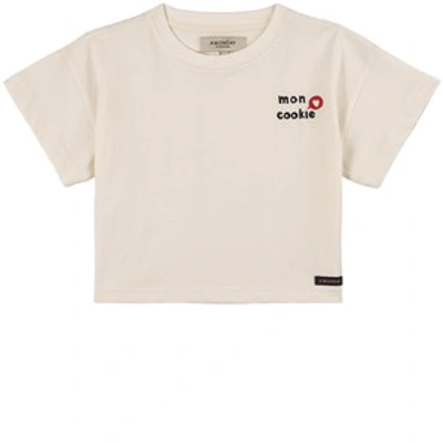 A Monday In Copenhagen Kids' Nynne Cropped T-shirt Butter Cream In White