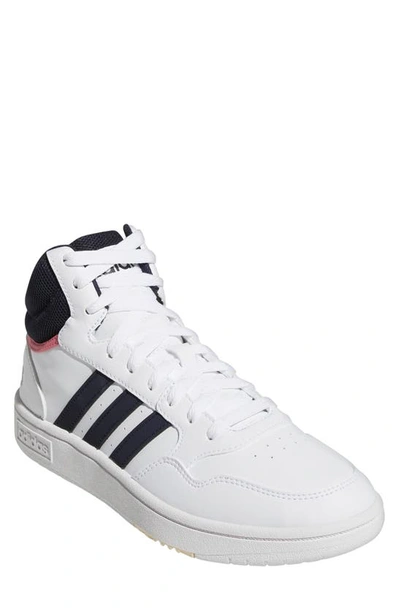 Adidas Originals Adidas Women's Hoops 3.0 Mid Classic Casual Shoes In Cloud White/legend Ink/rose Tone