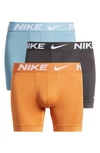 Nike Men's 3-pk. Dri-fit Essential Micro Boxer Briefs In Blue/orange