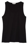 The Row Fenya Scoop-neck Silk Tank Top In Black
