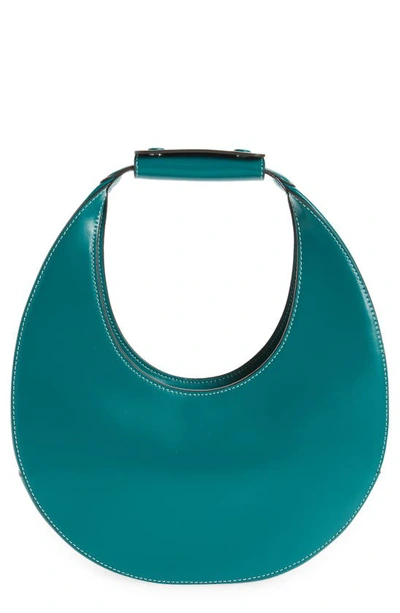 Staud Mini Moon Leather Hobo Bag In Green