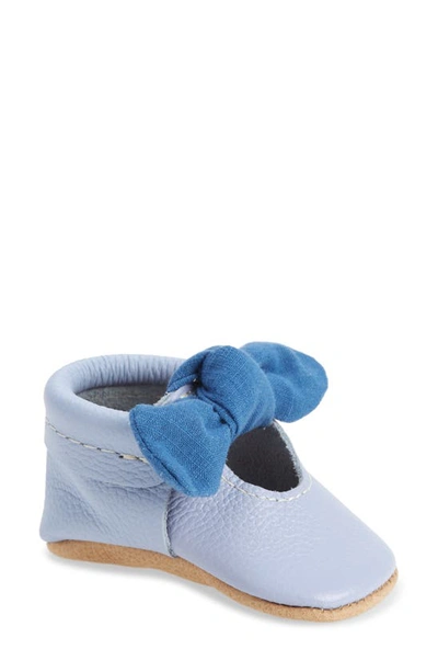 Freshly Picked Kids' Knotted Bow Moccasin In Periwinkle