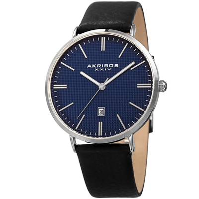 Akribos Xxiv Element Quartz Blue Dial Mens Watch P50159 In Black,blue,silver Tone